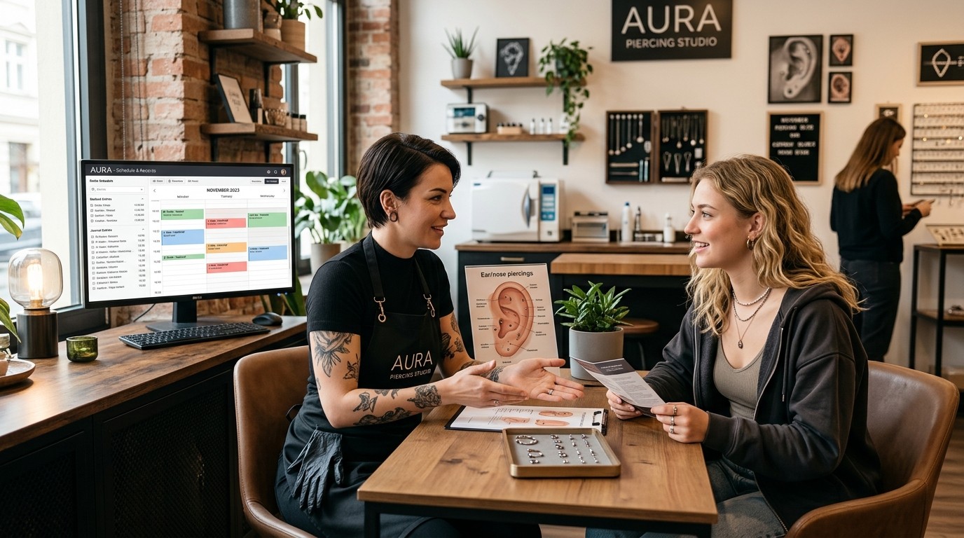 Эффективное управление клиентской записью и расписанием мастеров в пирсинг-студии