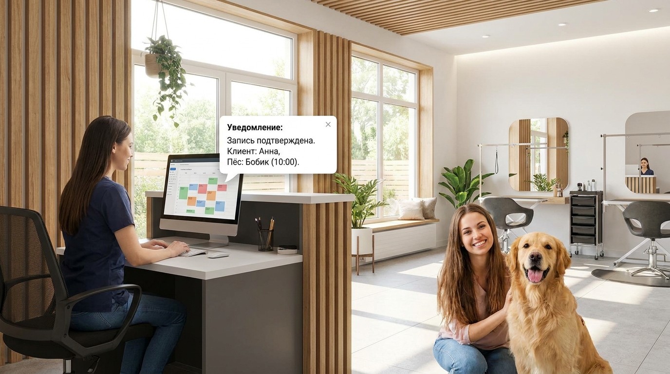 Эффективная запись клиентов и цифровой журнал для зоосалона груминга